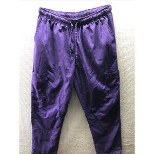 Dagacci Womens Scrub Pants Medium Purple Drawstring Nurse Medical Uniform